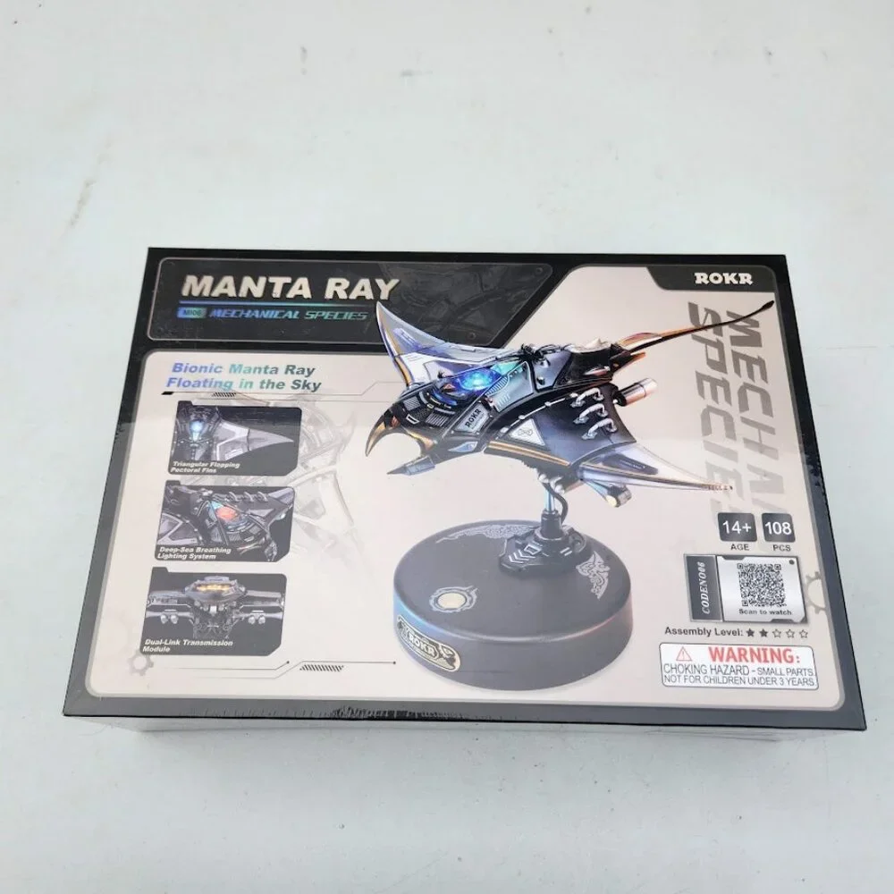 NEW ROKR 3D Metal Model Manta Ray Electric Mechanical Building Model Teens Toy P